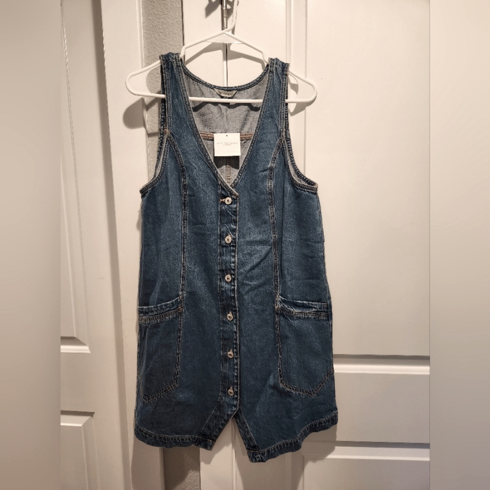 NWT AE Denim Pinafore Dress
